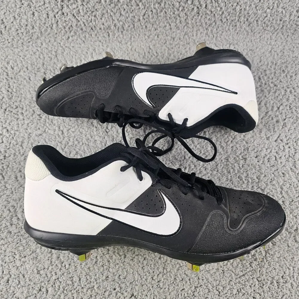 Nike Shoes Mens 13 Black White Huarache Varsity Low Baseball Cleats AO7960-003